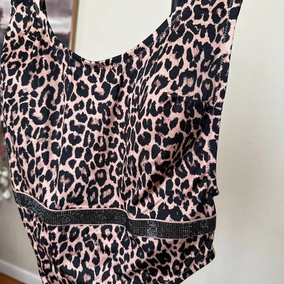 Victoria Secret Women's Leopard Shine Strap Plunge‎ One-Piece Swimsuit Si… - Picture 3 of 6